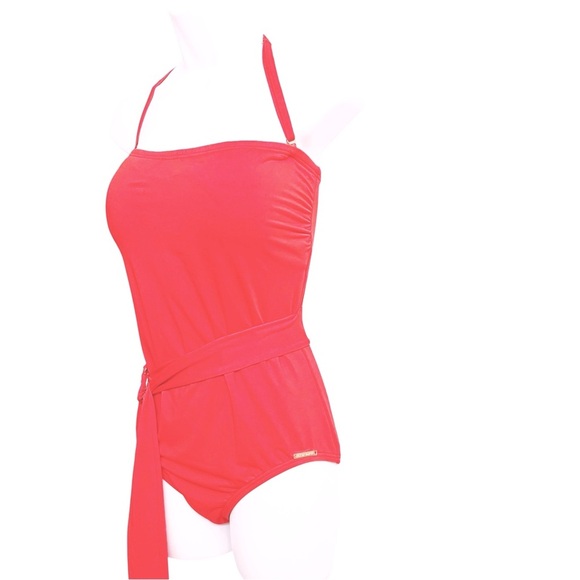 Vince Camuto Coral Swimsuit with Belt Size 14 - Picture 3 of 8